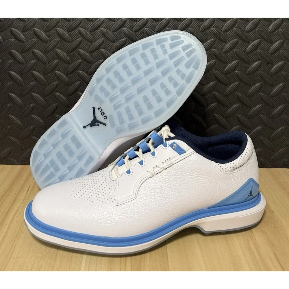 Jordan ADG 5 Golf Shoes UNC FQ6642-104 White University Blue Mens Size 7.5 NEW